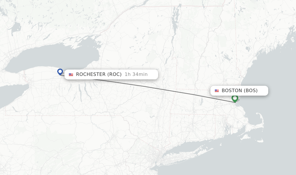 Direct (nonstop) flights from Boston to Rochester schedules