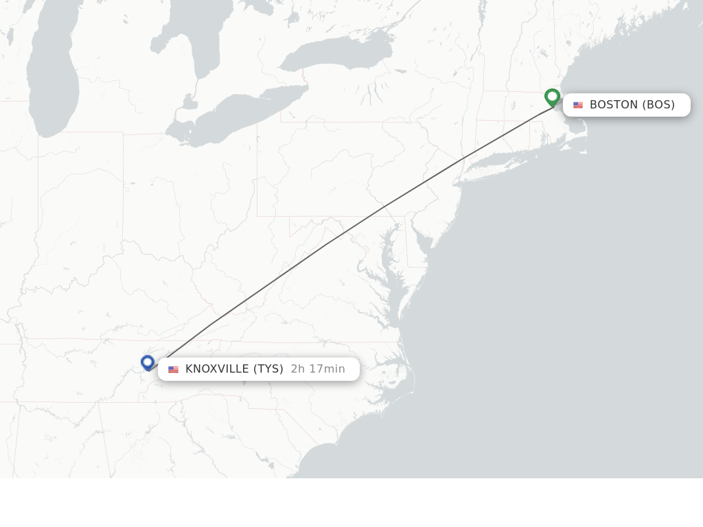 Direct (nonstop) flights from Boston to Knoxville schedules
