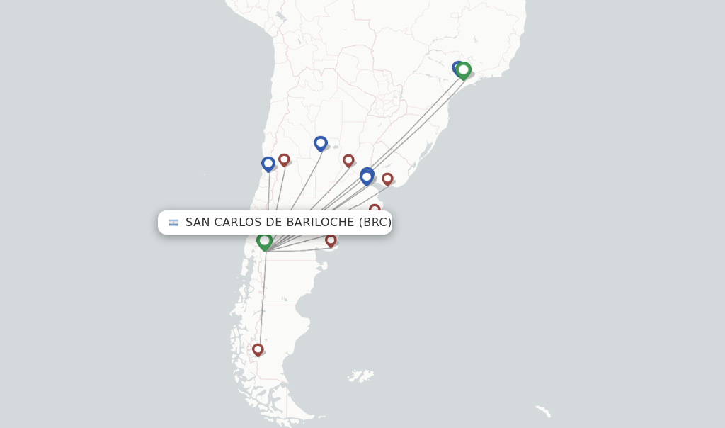 Direct (nonstop) flights from San Carlos de Bariloche to Mar Del Plata