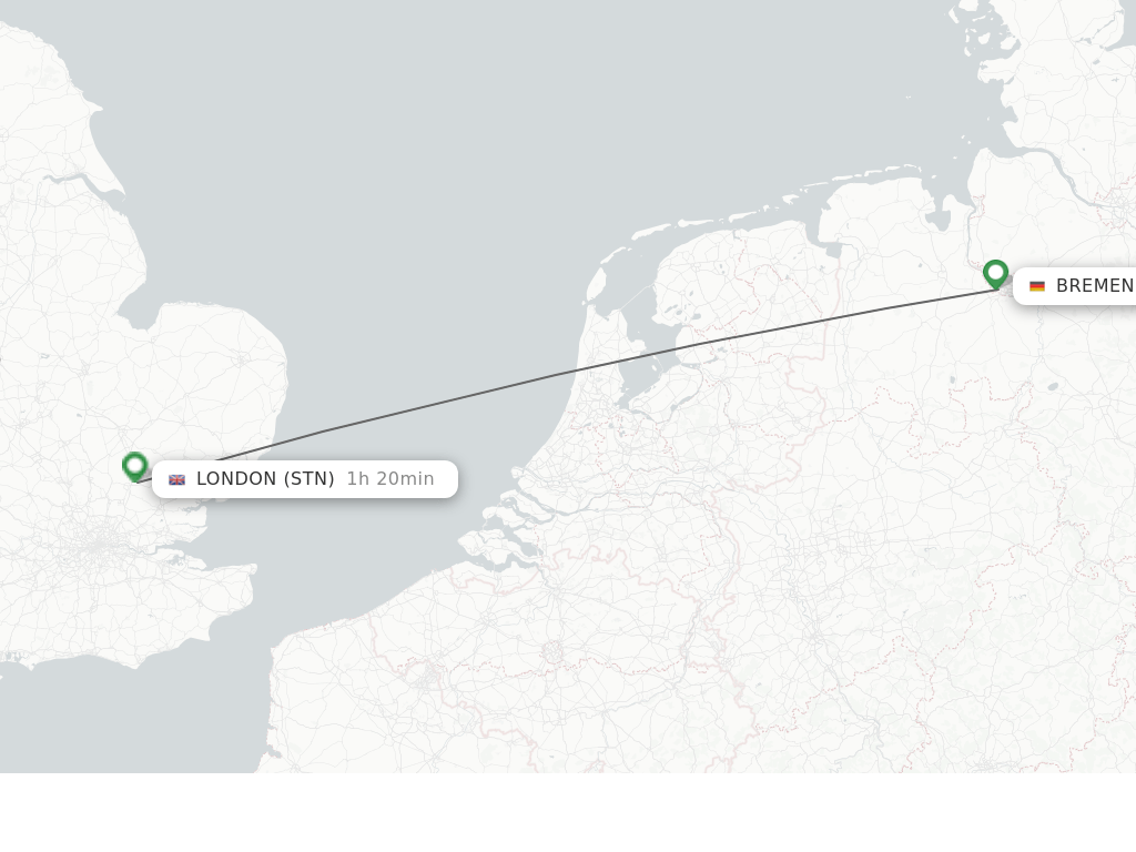 Direct (nonstop) flights from Bremen to London schedules