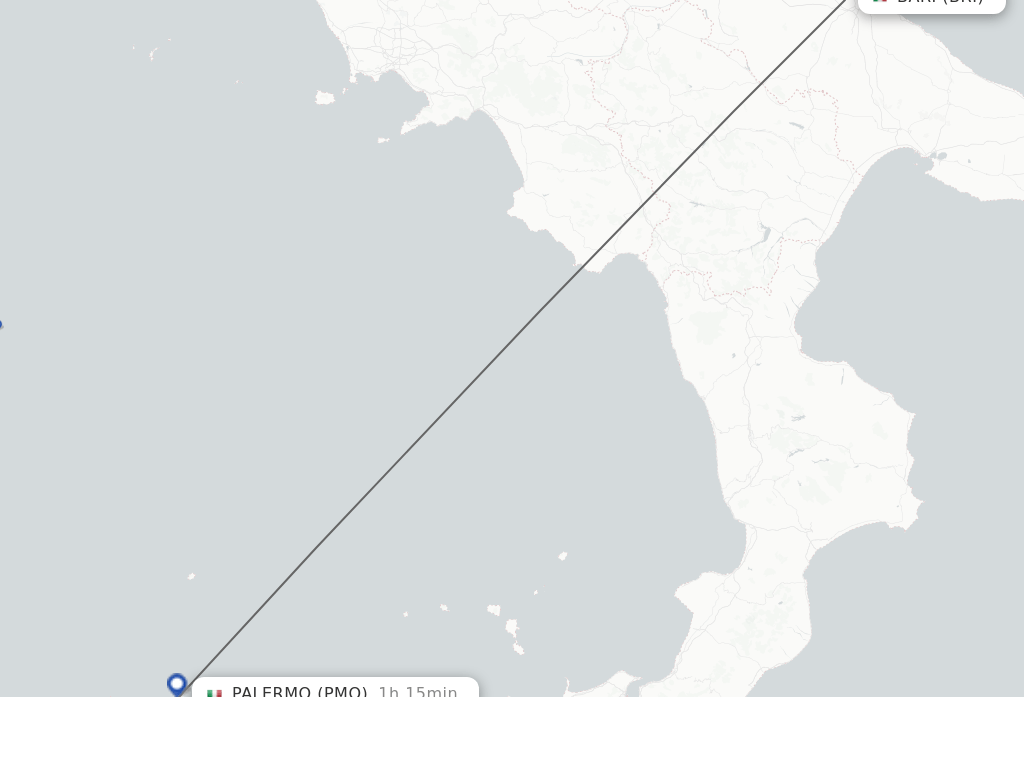 Direct (nonstop) flights from Bari to Palermo schedules