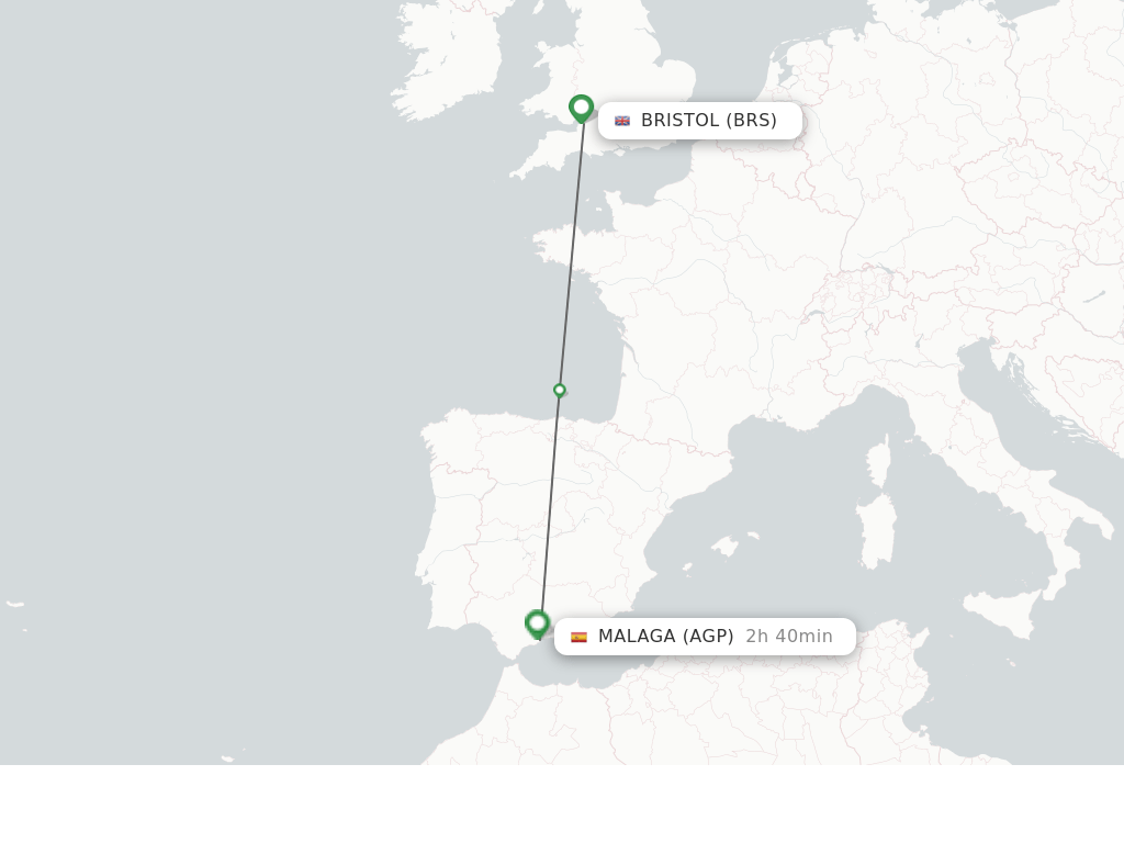 Direct (nonstop) flights from Bristol to Malaga schedules