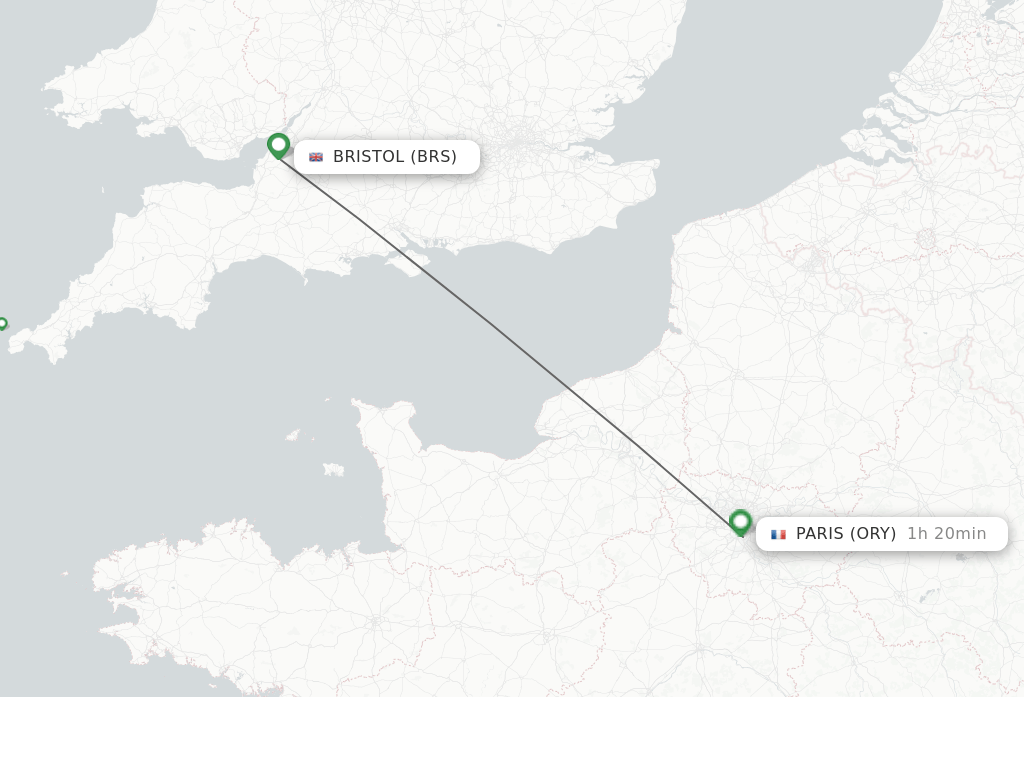 Direct (nonstop) flights from Bristol to Paris schedules