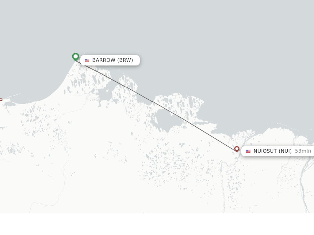 Direct (nonstop) flights from Utqiagvik Barrow to Nuiqsut schedules