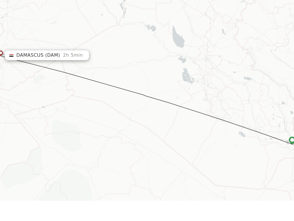 Direct (nonstop) flights from Basra to Damascus schedules