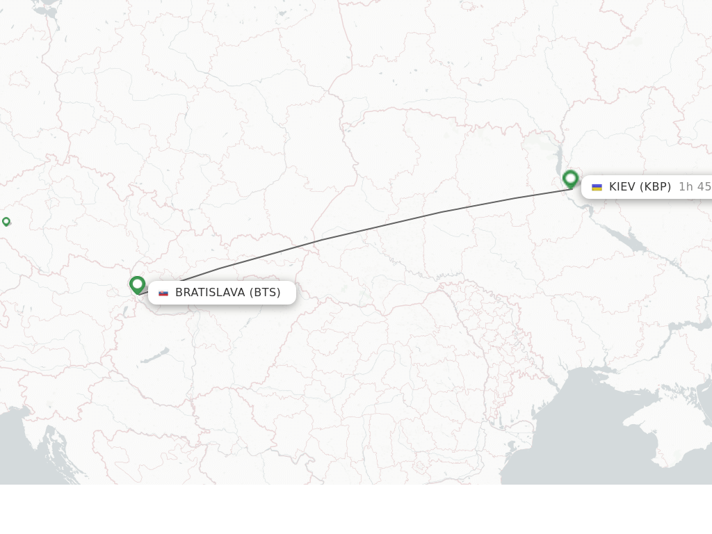 Direct (nonstop) flights from Bratislava to Kiev/Kyiv schedules