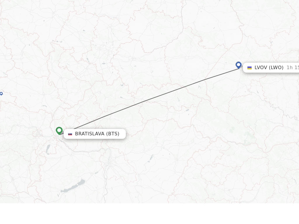Direct (nonstop) flights from Bratislava to Lviv schedules