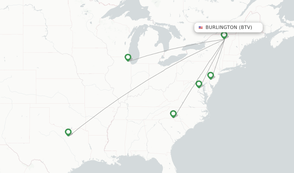 American Airlines flights from Burlington, BTV