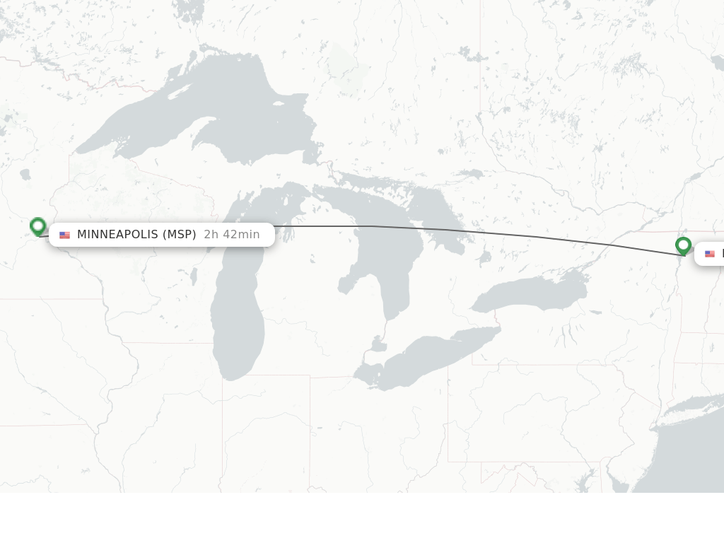 Direct (nonstop) flights from Burlington to Minneapolis schedules