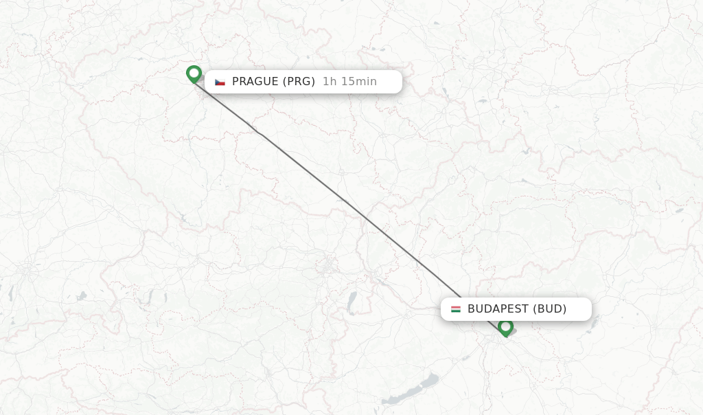 Direct (nonstop) flights from Budapest to Prague schedules
