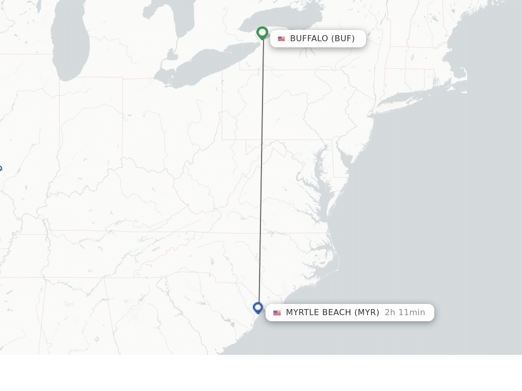 Direct (nonstop) flights from Buffalo to Myrtle Beach schedules