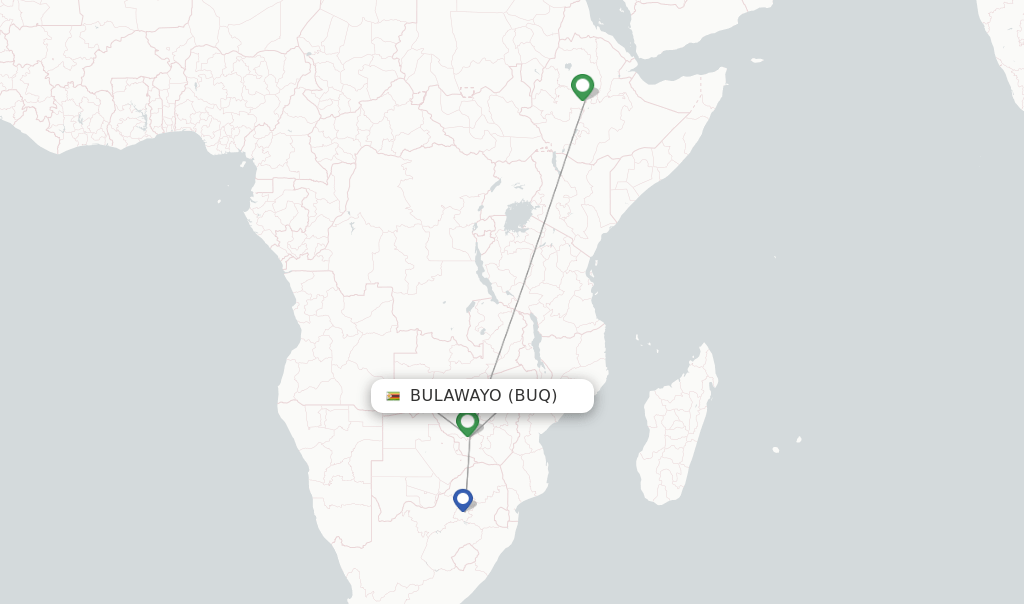 Direct (nonstop) flights from Bulawayo, Joshua Mqabuko Nkomo (BUQ