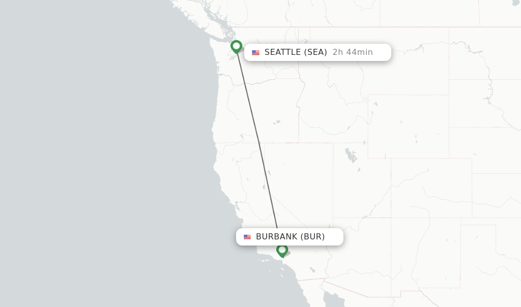 Direct (nonstop) flights from Burbank to Seattle schedules
