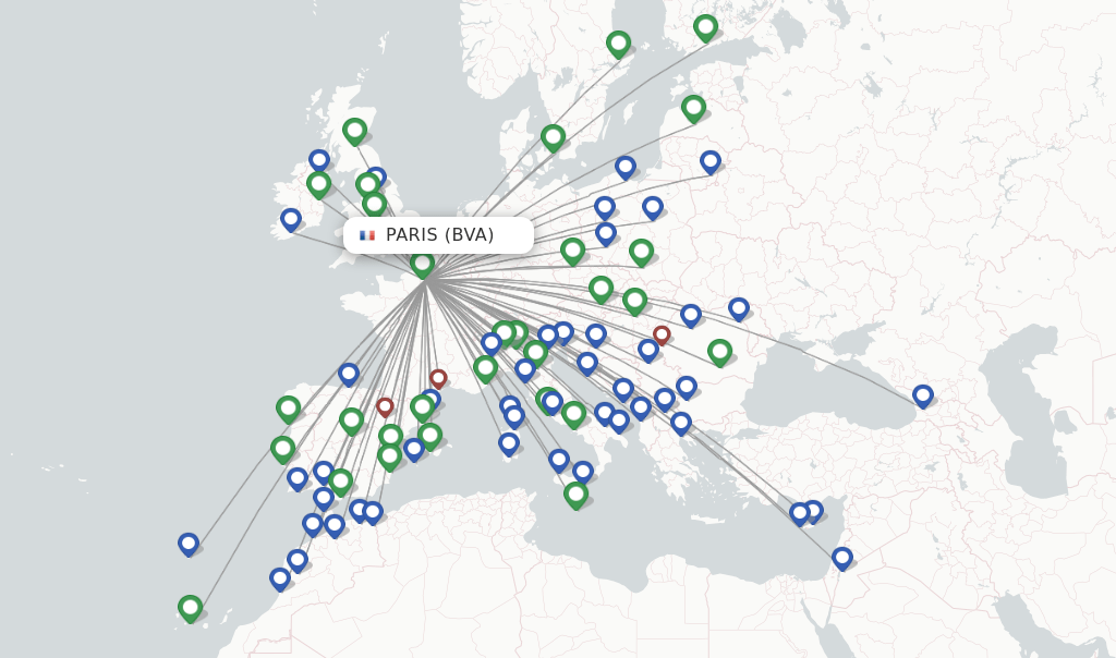 Direct (nonstop) flights from Paris to Nice schedules
