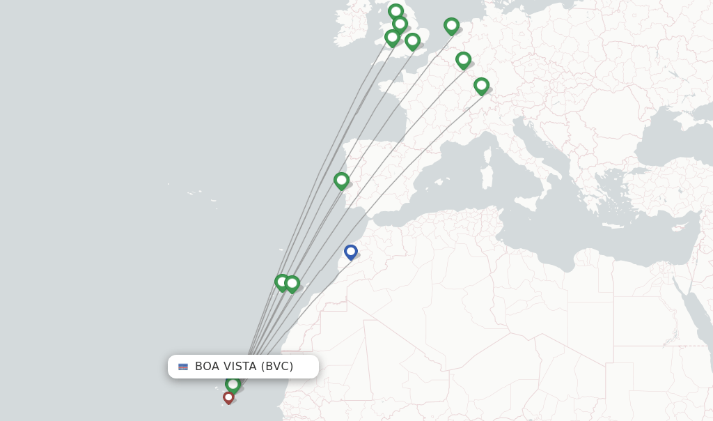 Direct (nonstop) flights from Boa Vista to Luxembourg schedules