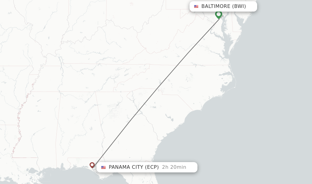 Direct (nonstop) flights from Baltimore to Panama City schedules