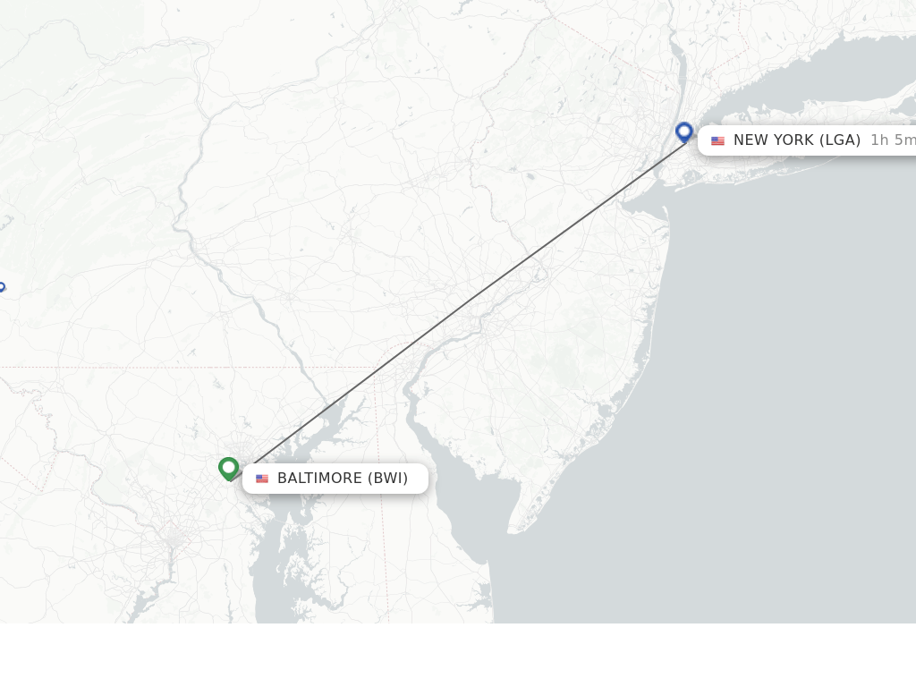 Direct (nonstop) flights from Baltimore to New York schedules