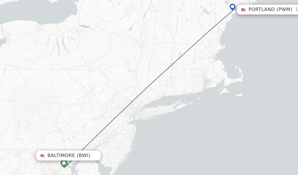 Direct (nonstop) flights from Baltimore to Portland schedules