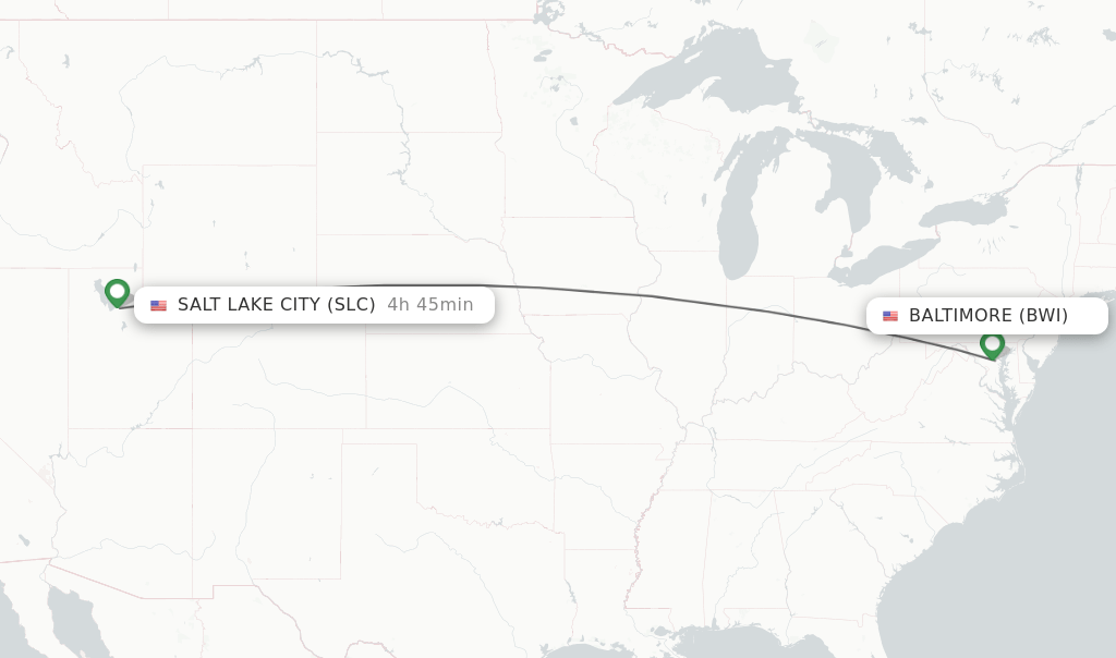 Direct (nonstop) flights from Baltimore to Salt Lake City schedules