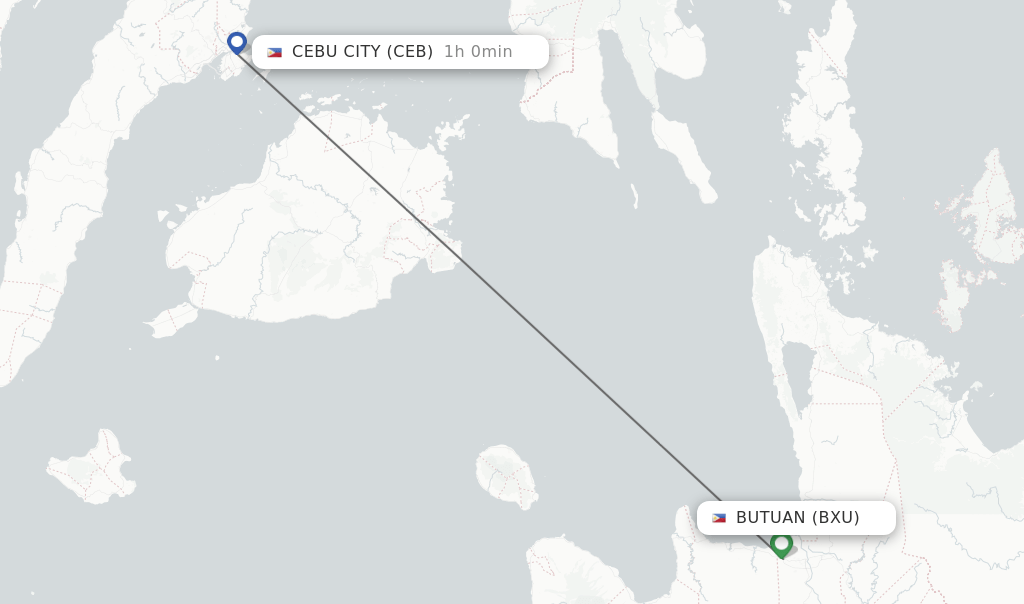 Direct (nonstop) flights from Butuan to Cebu City schedules