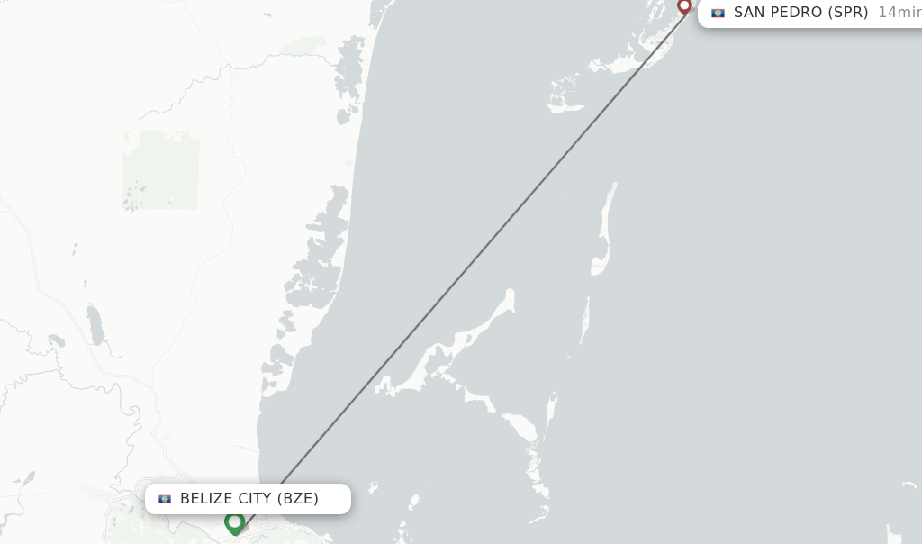Direct (nonstop) flights from Belize City to San Pedro schedules