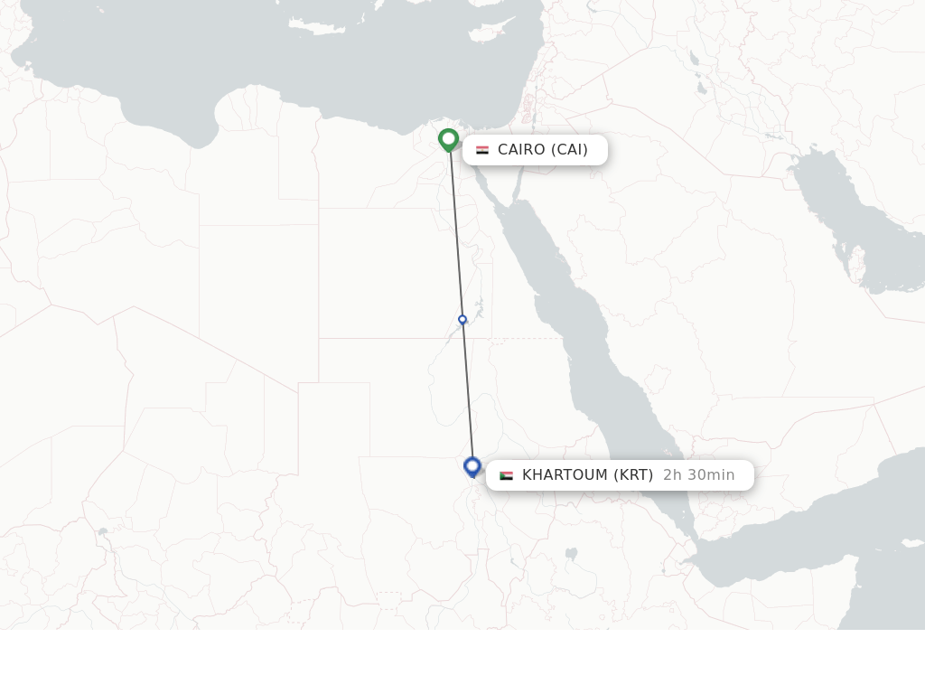 Direct (nonstop) flights from Cairo to Khartoum schedules