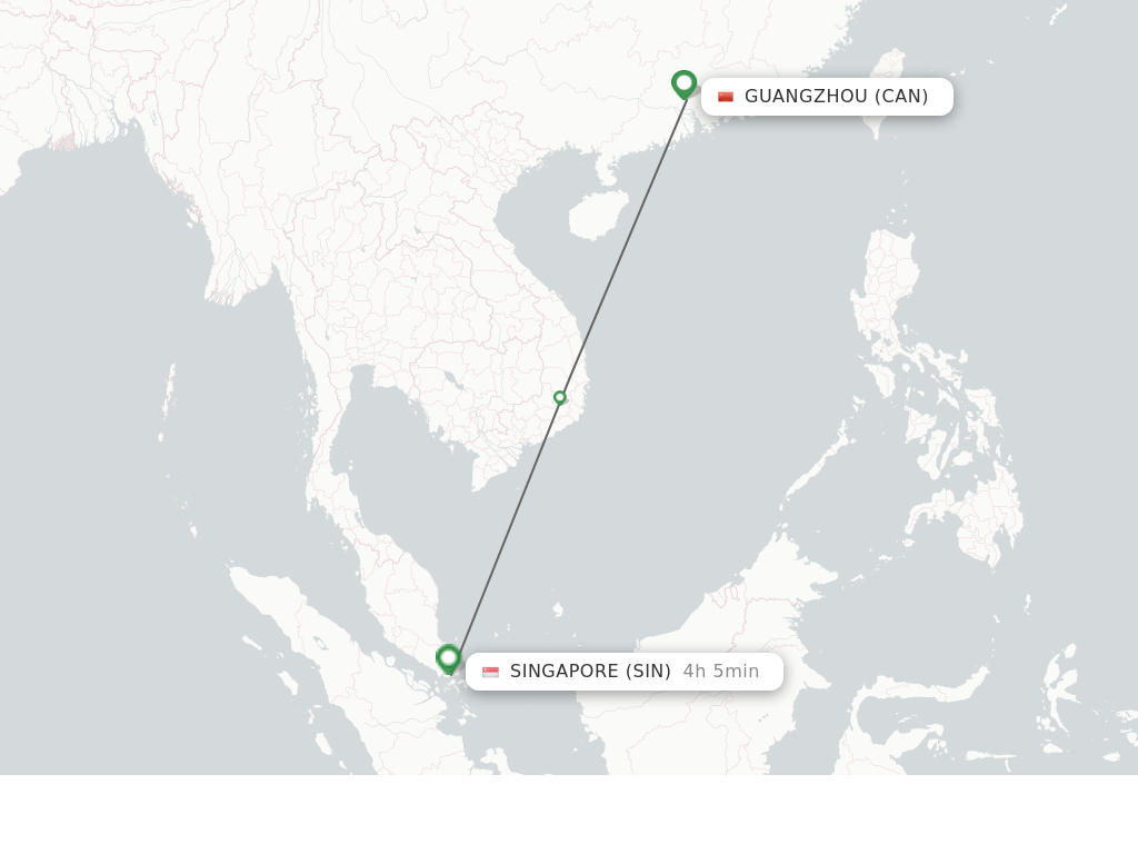 Direct (nonstop) flights from Guangzhou to Singapore schedules