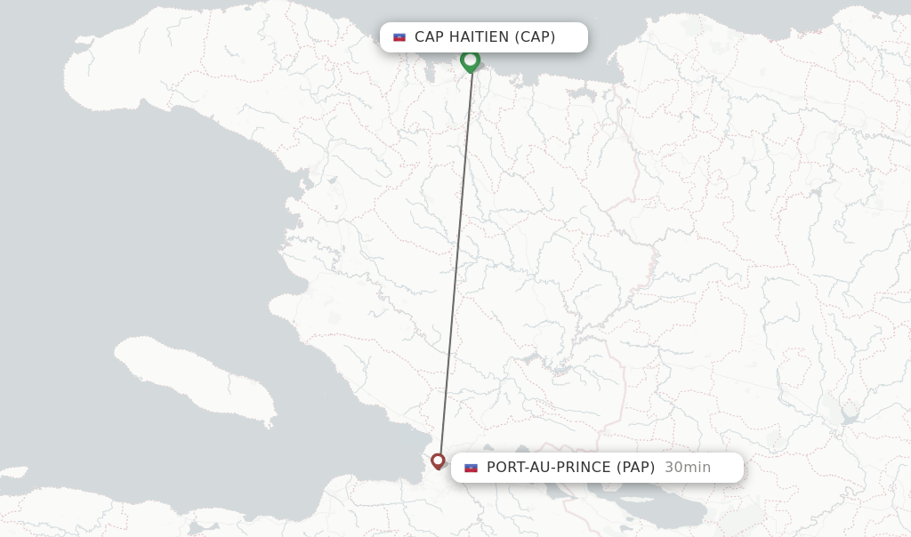 Direct (nonstop) flights from Cap Haitien to PortauPrince