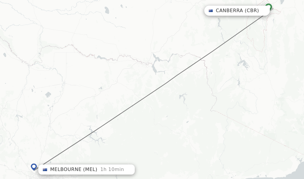 Direct (nonstop) flights from Canberra to Melbourne schedules