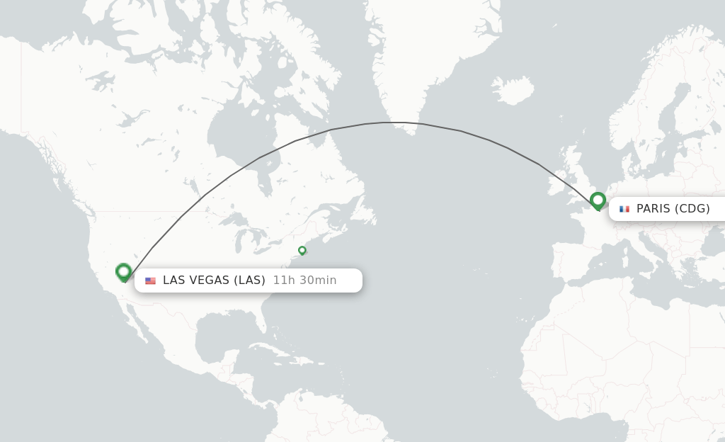 Direct (nonstop) flights from Paris to Las Vegas schedules