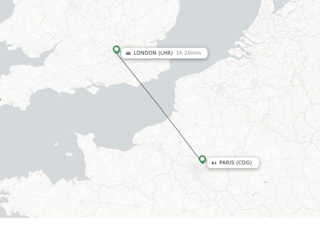 Direct (nonstop) flights from Paris to London schedules