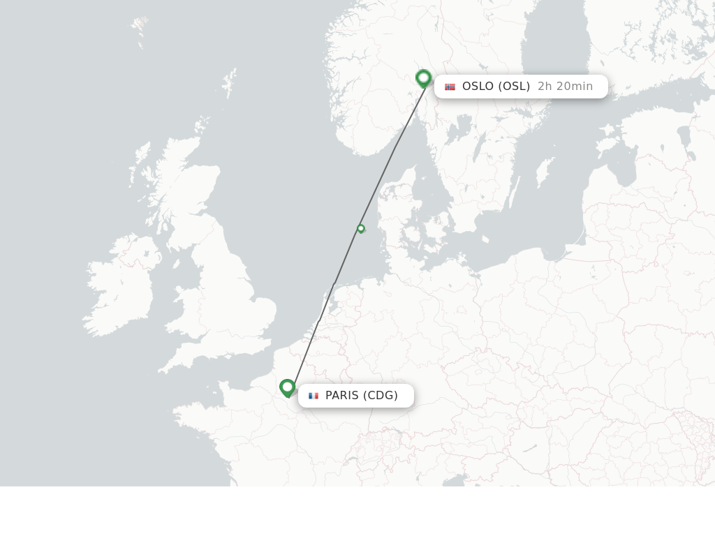 Direct (nonstop) flights from Paris to Oslo schedules