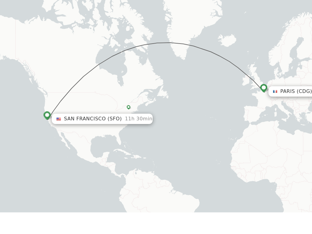 Direct (nonstop) flights from Paris to San Francisco schedules