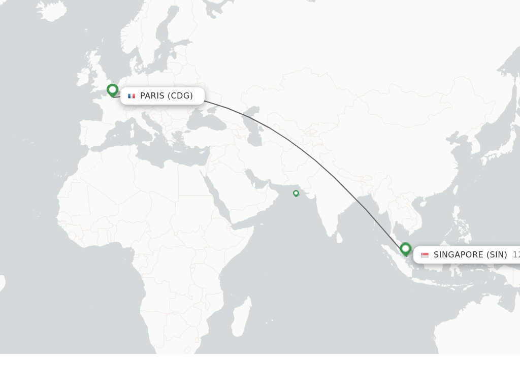 Direct (nonstop) flights from Paris to Singapore schedules