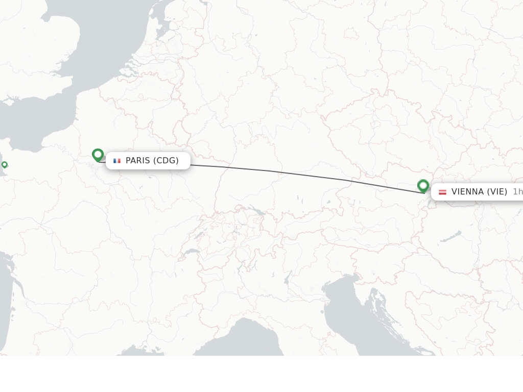 Direct (nonstop) flights from Paris to Vienna schedules