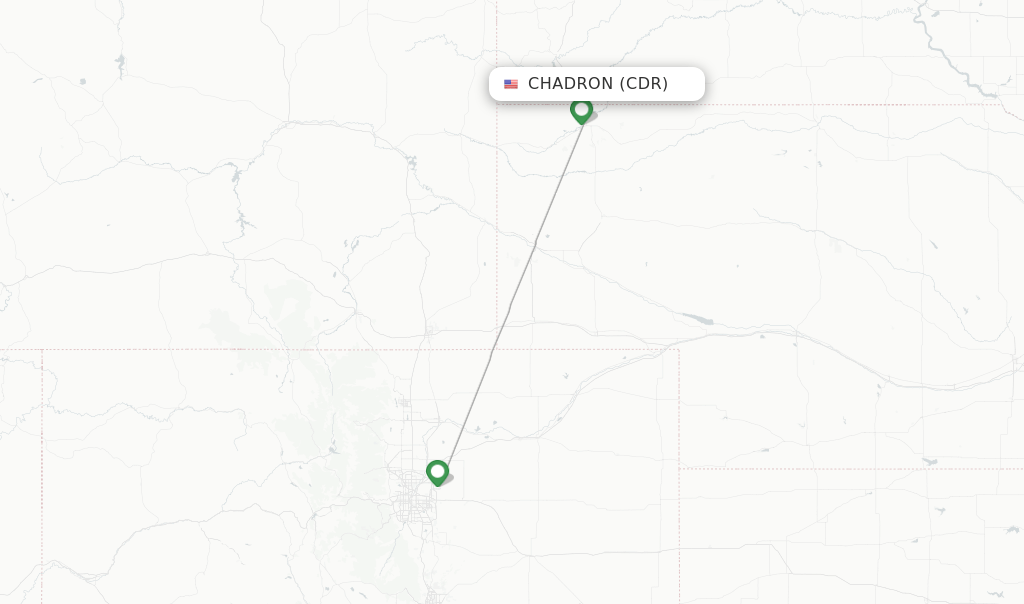 Direct (nonstop) flights from Chadron Municipal Airport (CDR