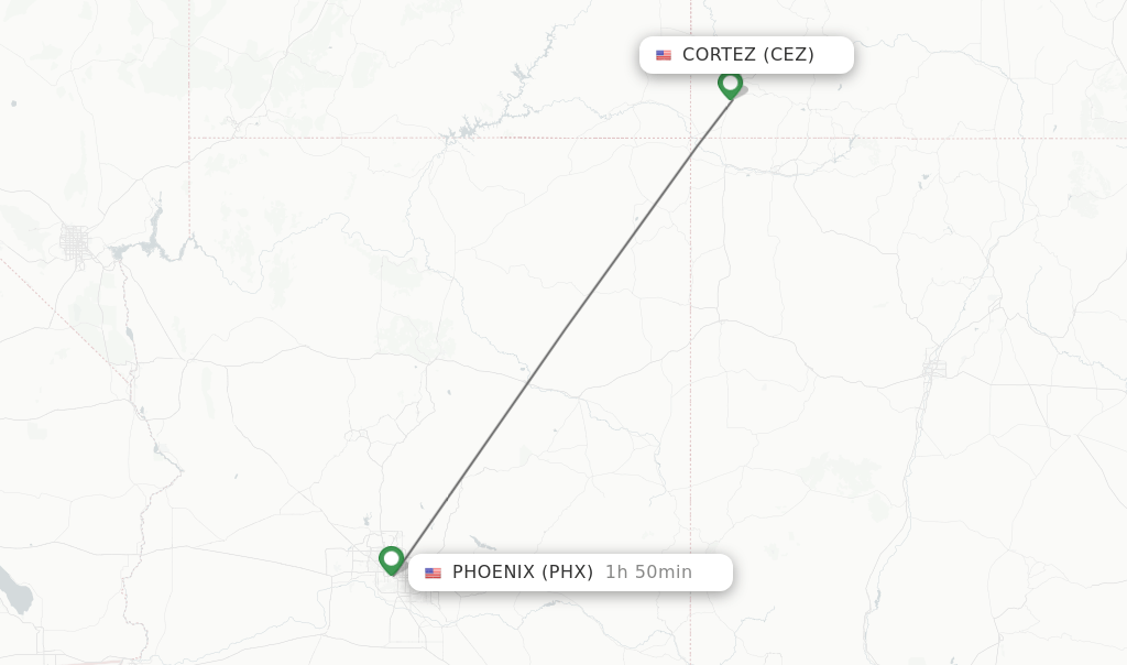 Direct (nonstop) flights from Cortez to Phoenix schedules