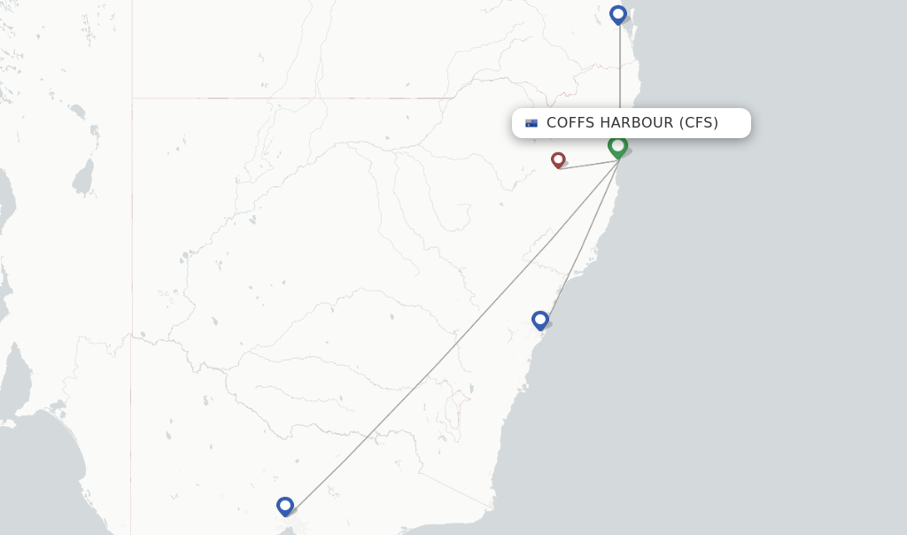 Direct (nonstop) flights from Coffs Harbour to Newcastle schedules