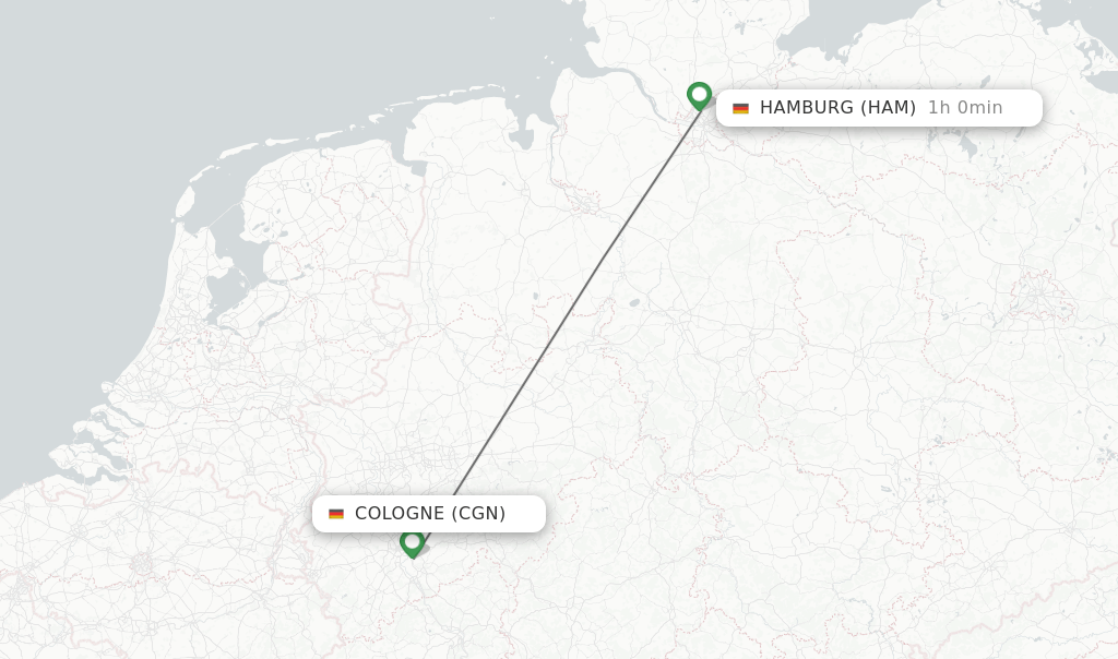 Direct (nonstop) flights from Cologne to Hamburg schedules