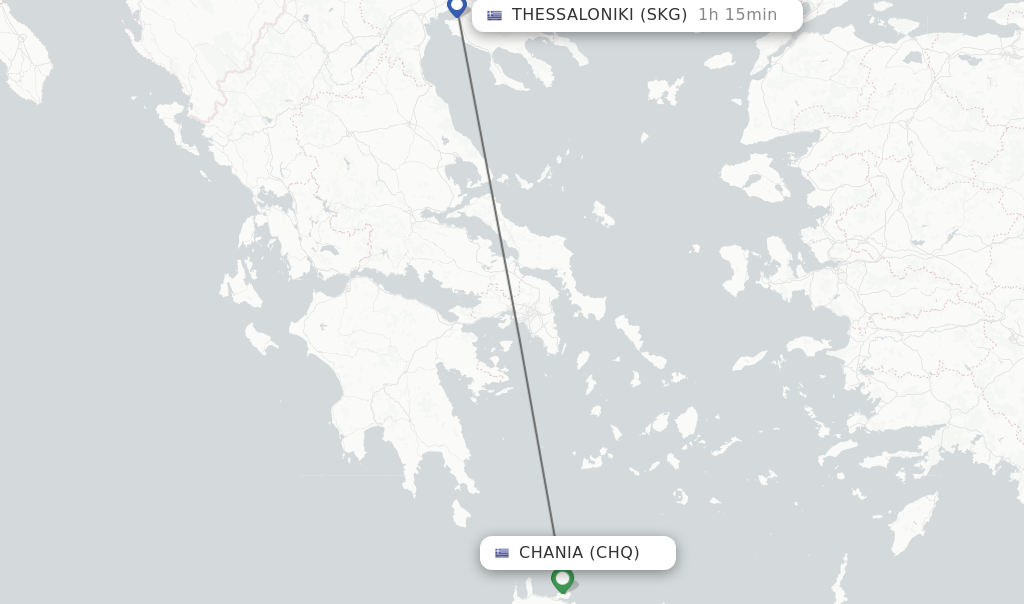 Direct (nonstop) flights from Chania to Thessaloniki schedules