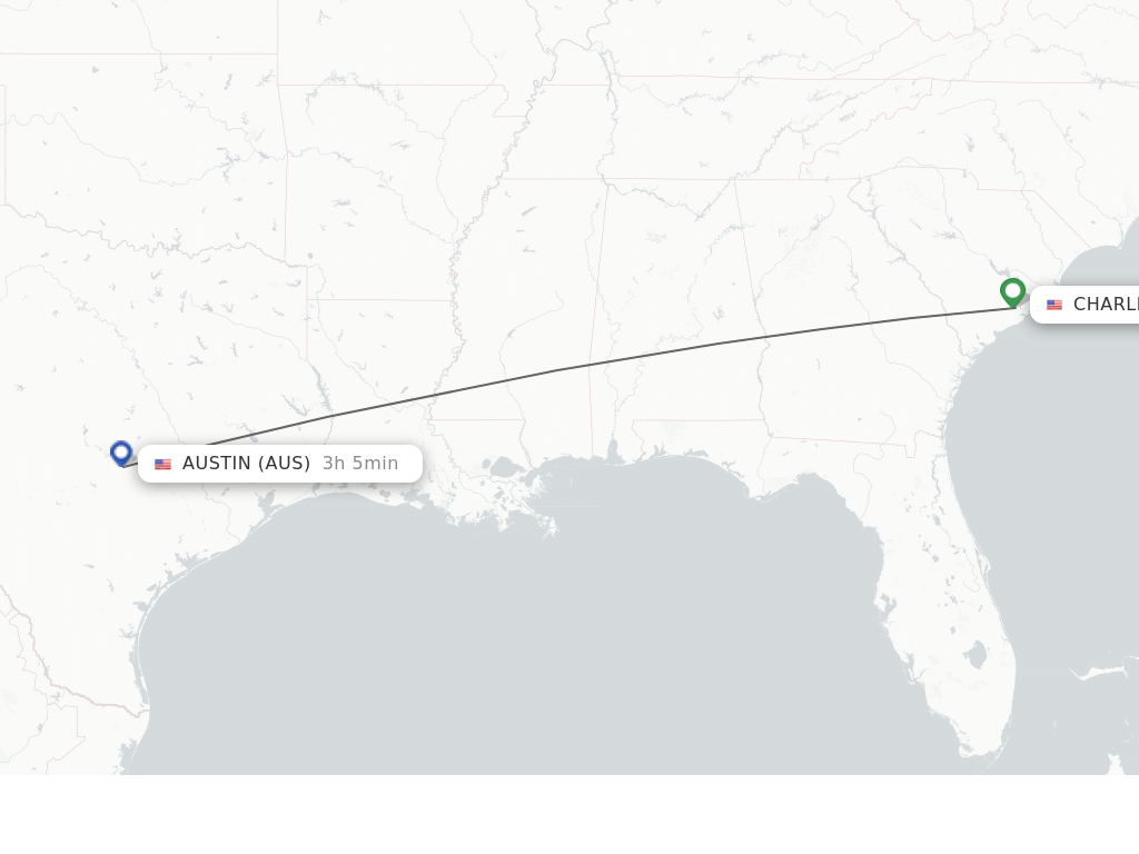 Direct (nonstop) flights from Charleston to Austin schedules