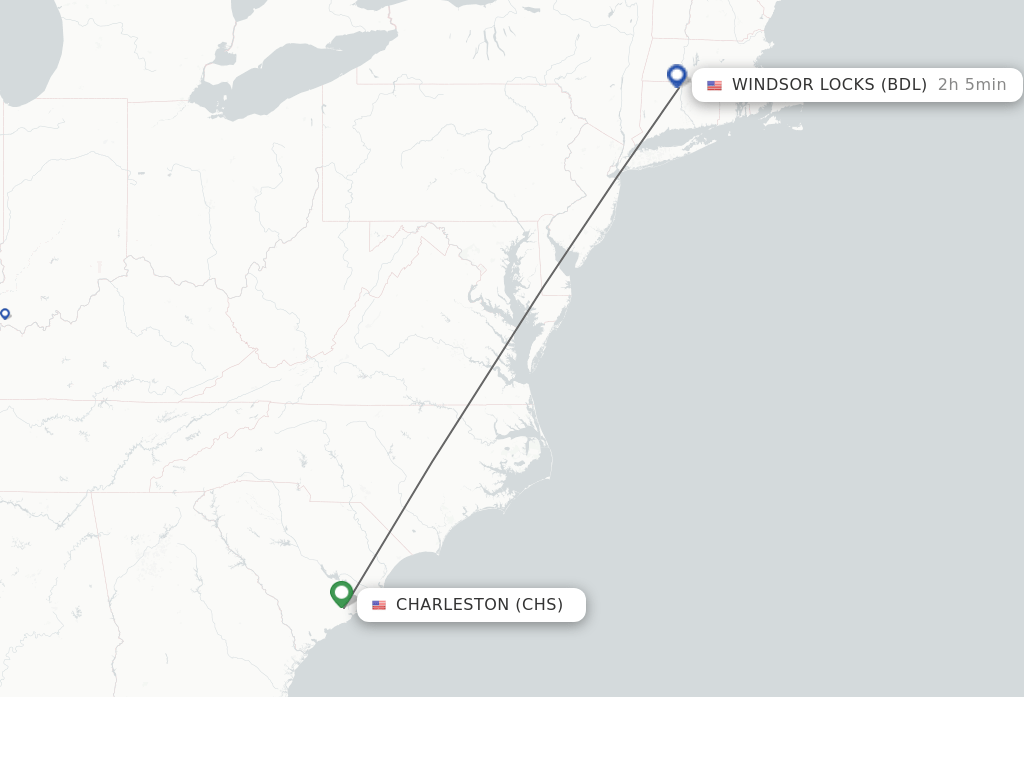 Direct (nonstop) flights from Charleston to Hartford schedules