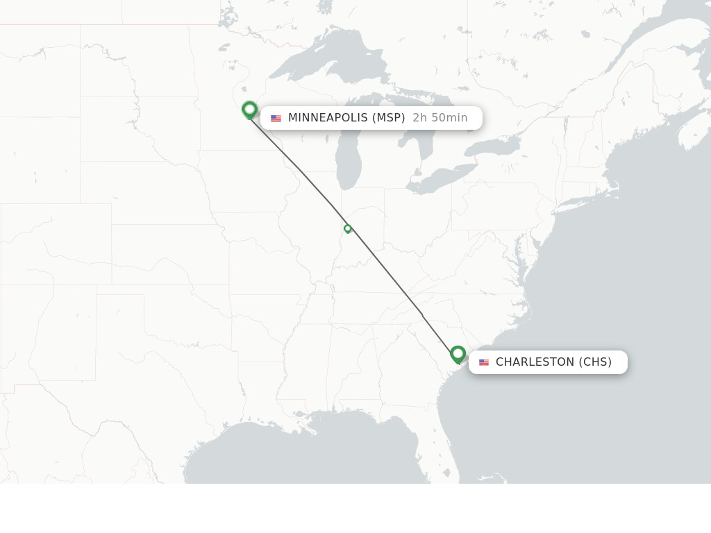 Direct (nonstop) flights from Charleston to Minneapolis schedules