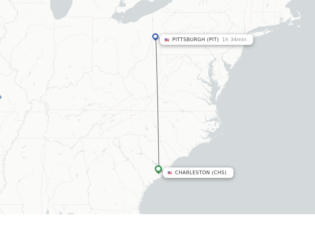 Direct (nonstop) flights from Charleston to Pittsburgh schedules