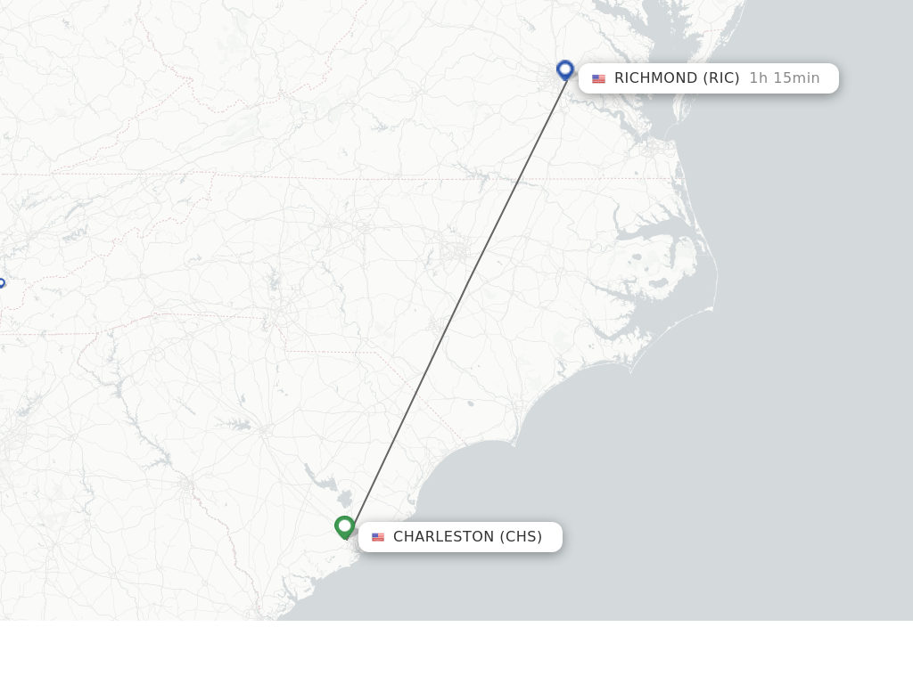 Direct (nonstop) flights from Charleston to Richmond schedules