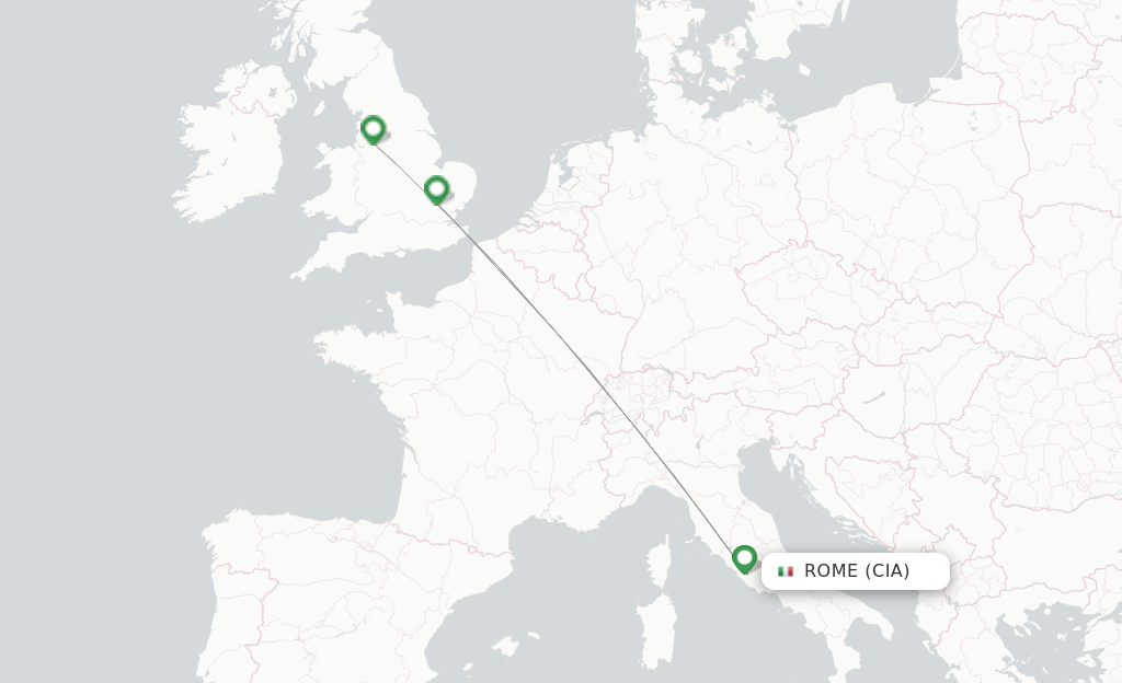 Ryanair UK flights from Rome, CIA