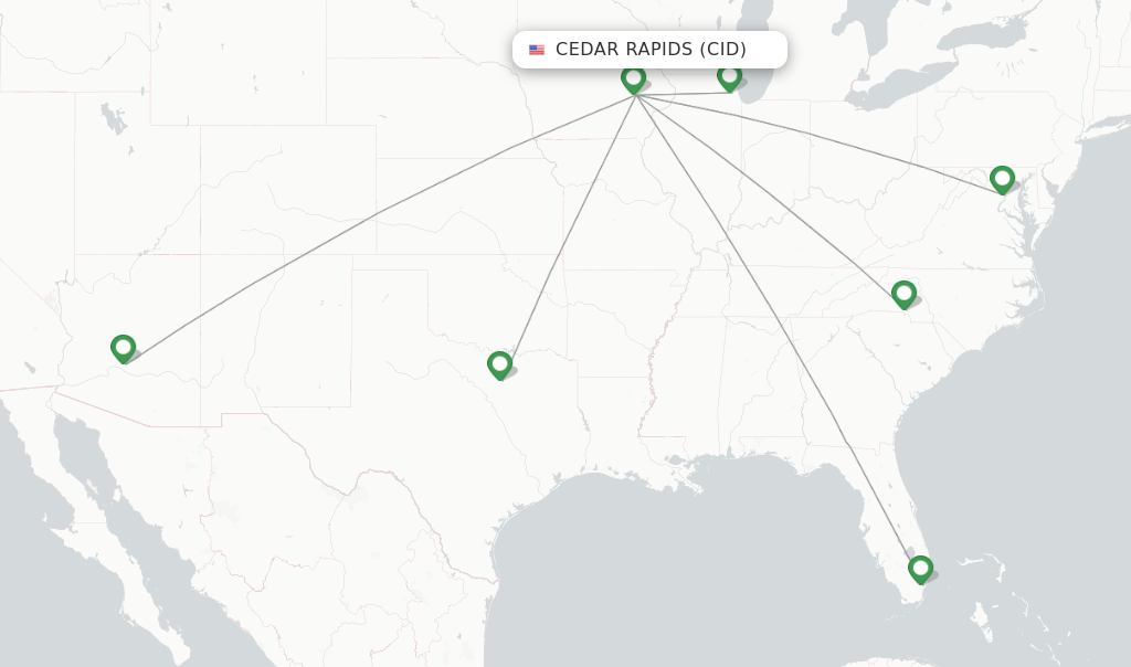 American Airlines flights from Cedar Rapids, CID
