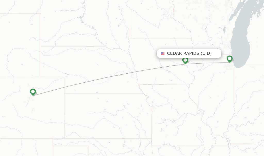 United flights from Cedar Rapids, CID