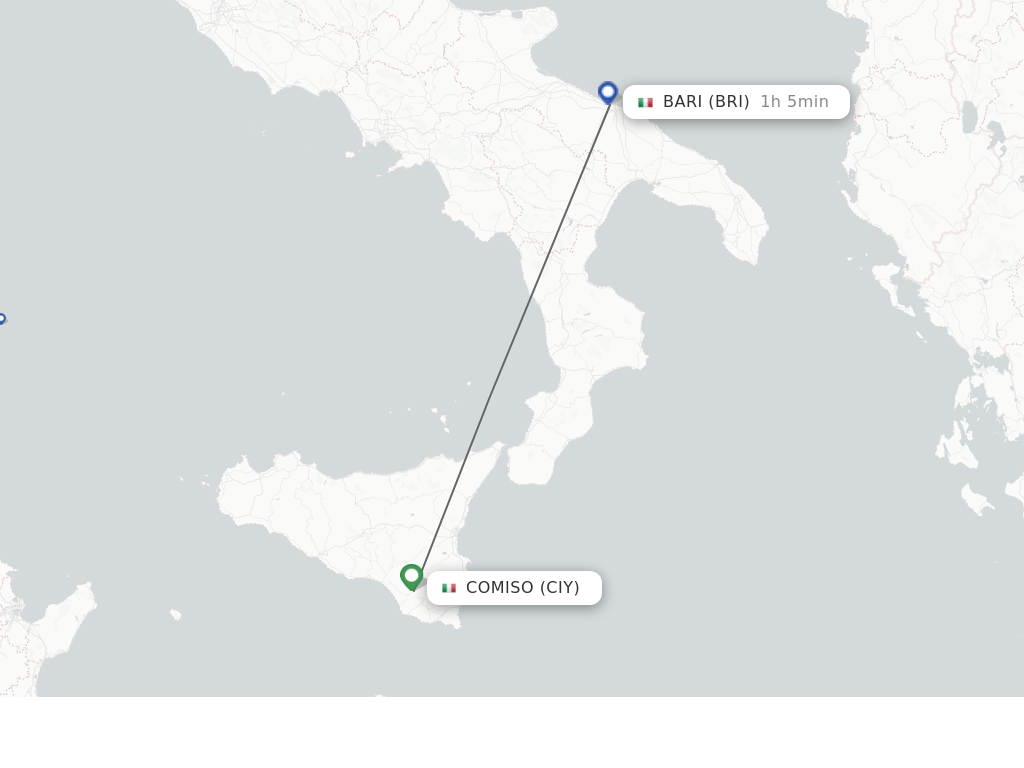 Direct (nonstop) flights from Comiso to Bari schedules