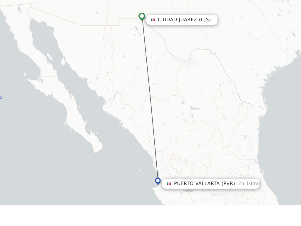 Direct (nonstop) flights from Ciudad Juarez to Puerto Vallarta